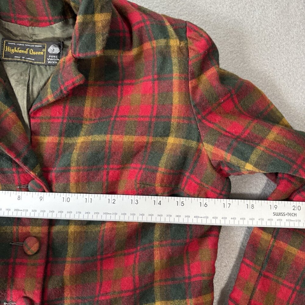 Vintage Highland Queen Plaid Blazer Youth M Wool Tartan Academia Irish Christmas - Picture 3 of 13